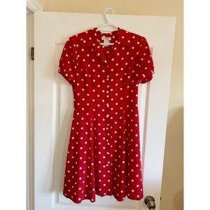Liz Claiborne Red Polka Dot Dress